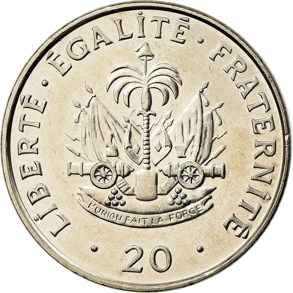 Haiti | 20 Centimes Coin | Charlemagne Peralte | Cannon | Km:152A | 1995 - 2000