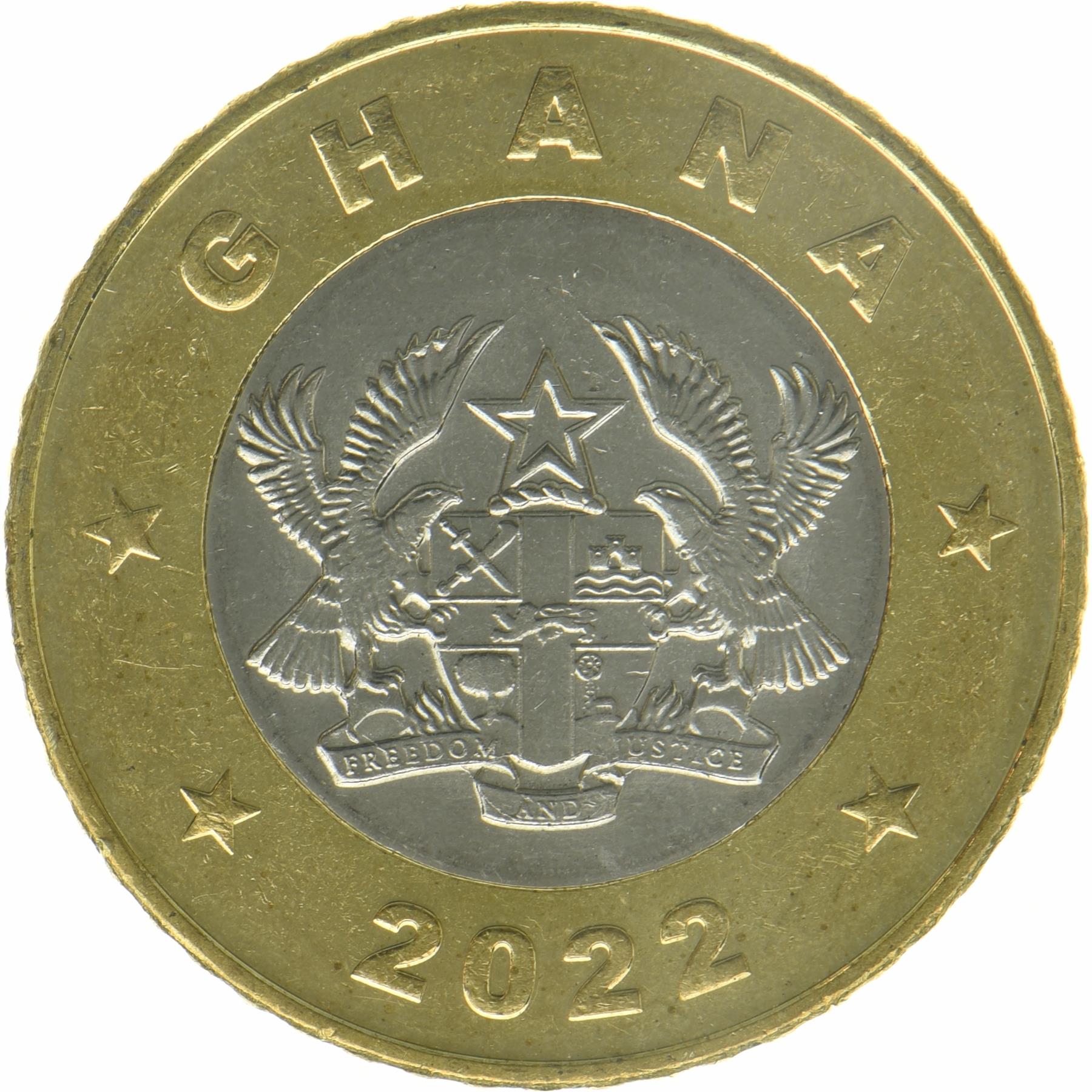 Ghana | 1 Cedi Coin | Scales | KM:177 | 2022