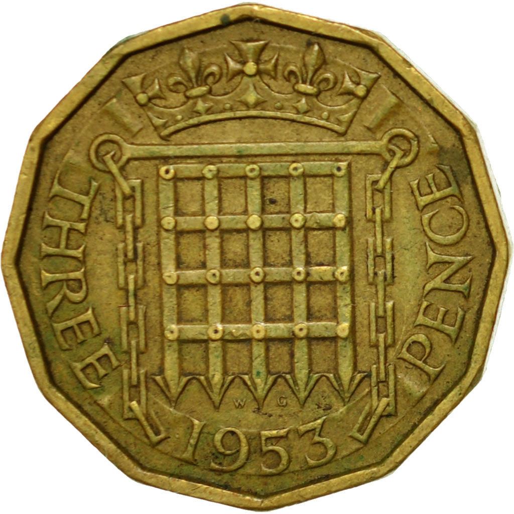 United Kingdom | 3 Pence Coin | Elizabeth II | Km:886 | 1953