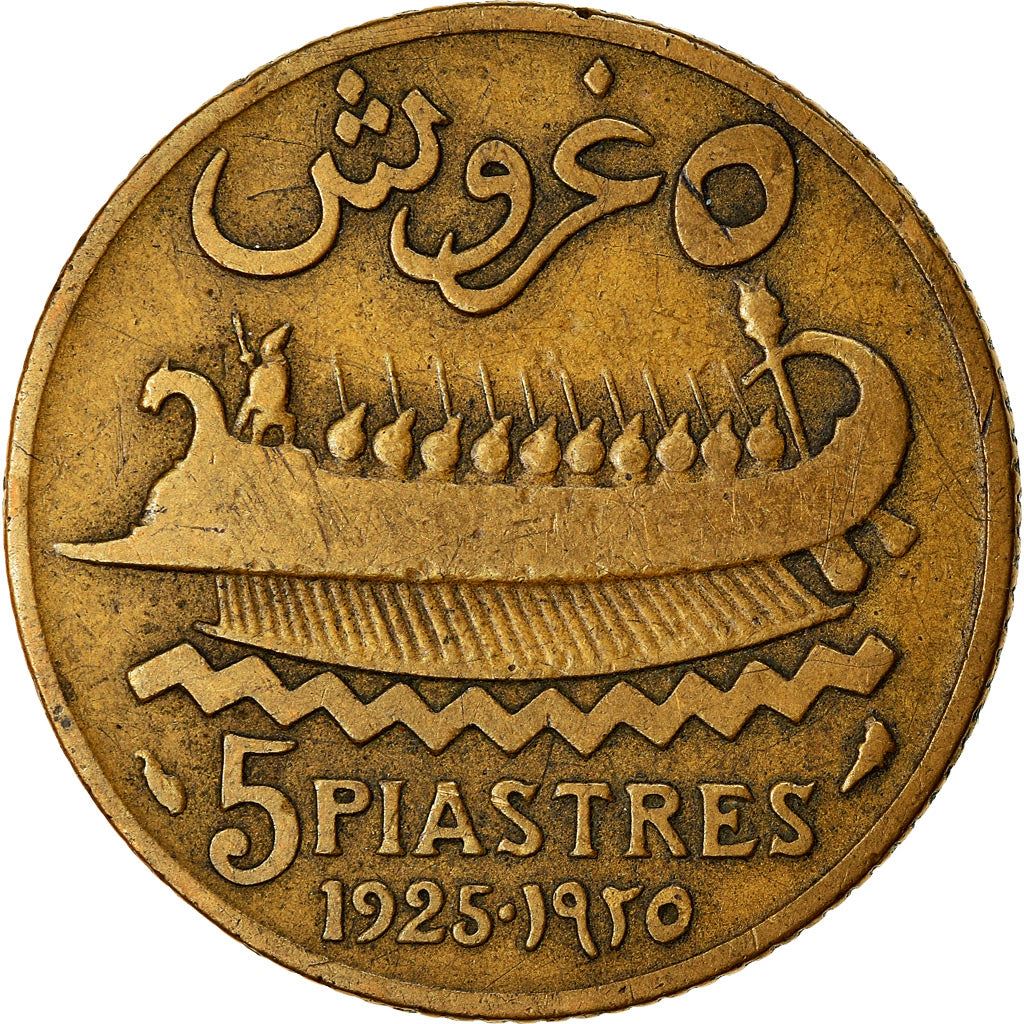 Lebanon | 5 Girush / Piastres Coin | Trireme | Km:5 | 1925 - 1940