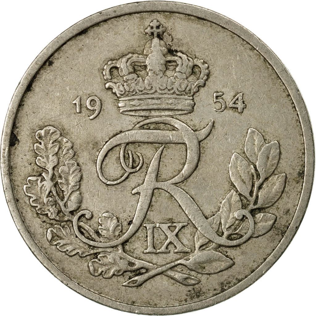 Denmark | 25 Ore Coin | Monogram | Km:842 | 1948 - 1960