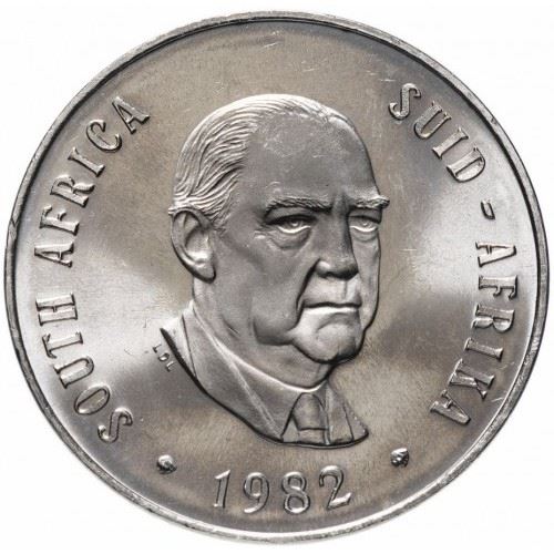 Sør-Afrika 50 Cent Mynt | Balthazar J. Vorster | KM114 | 1982