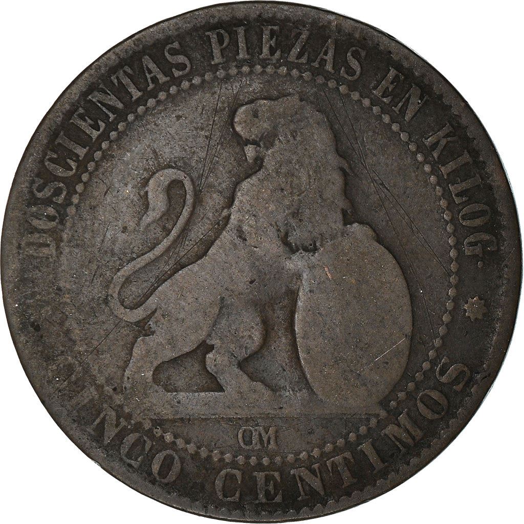 Spain 5 Centimos Coin | Provisional Government | KM662 | 1870