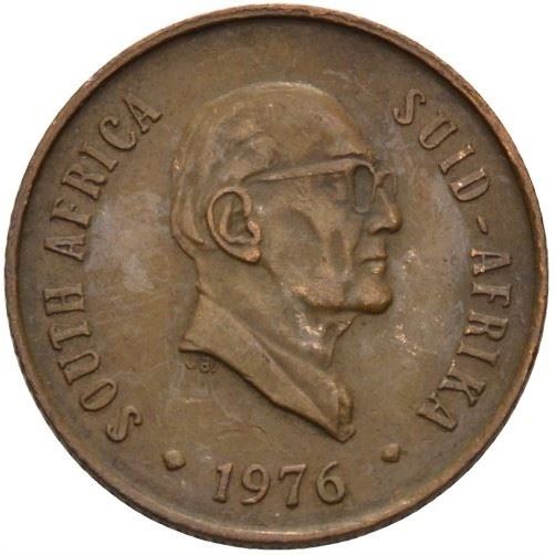 South Africa 2 Cents Coin | Jacobus J. Fouche | KM92 | 1976