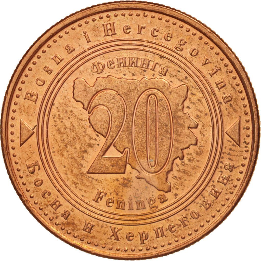 Bosnia and Herzegovina | 20 Feninga Coin | Map of Bosnia | Km:116 | 1998 - 2025