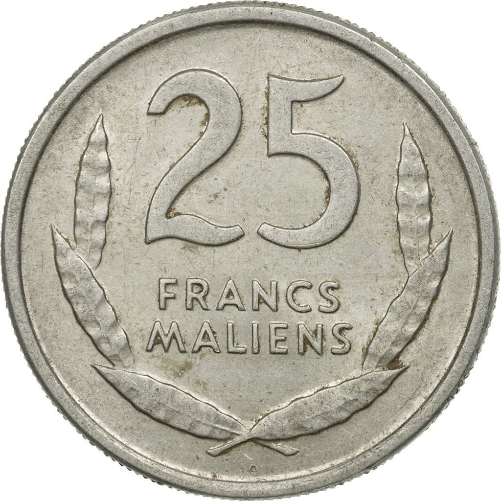 Mali | 25 Francs Maliens Coin | Lion's head | Km:4 | 1961