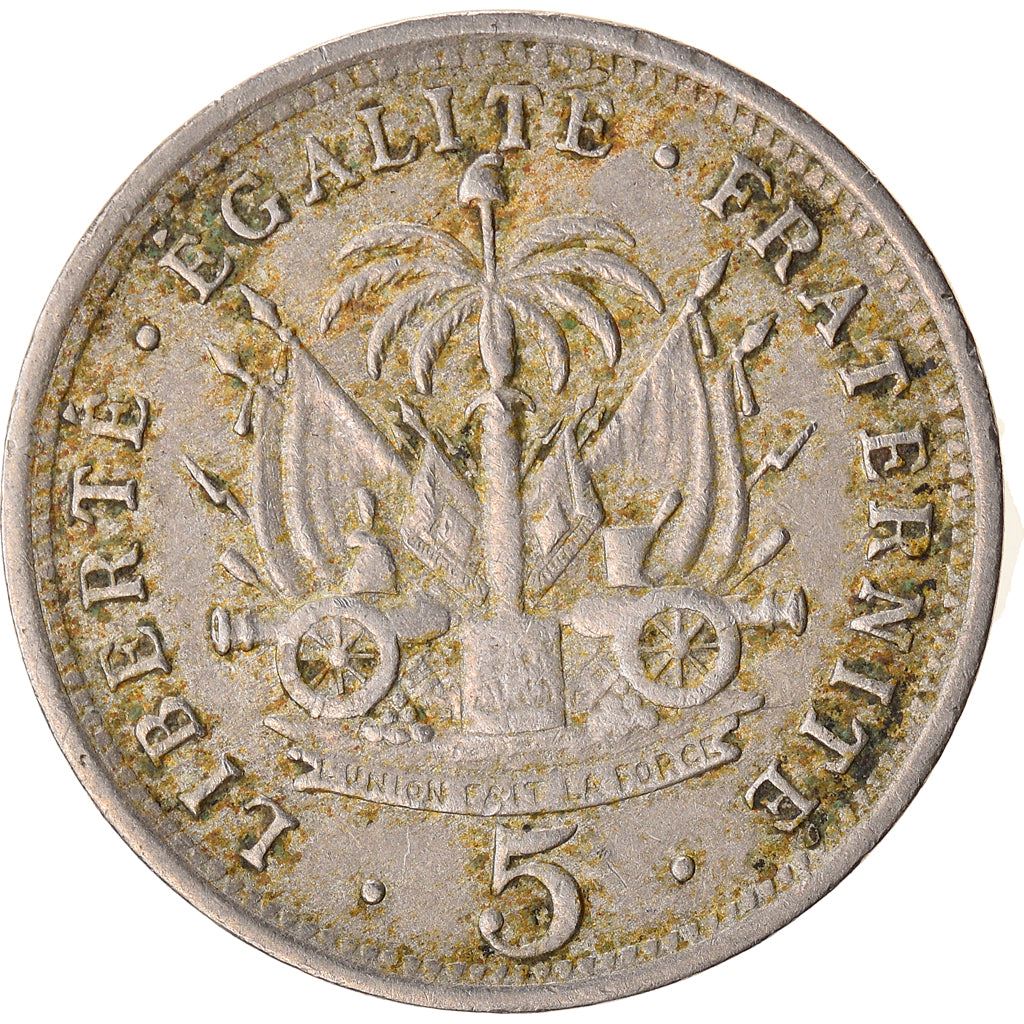 Haiti | 5 Centimes Coin | General Pierre Nord-Alexis | Cannon | Km:53 | 1904 - 1905