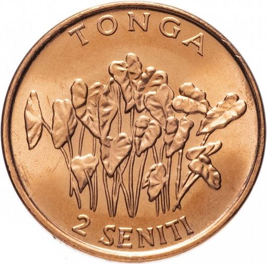 Tonga | 2 Seniti Coin | Taro Plant | FAO | Km:67A | 2002 - 2005