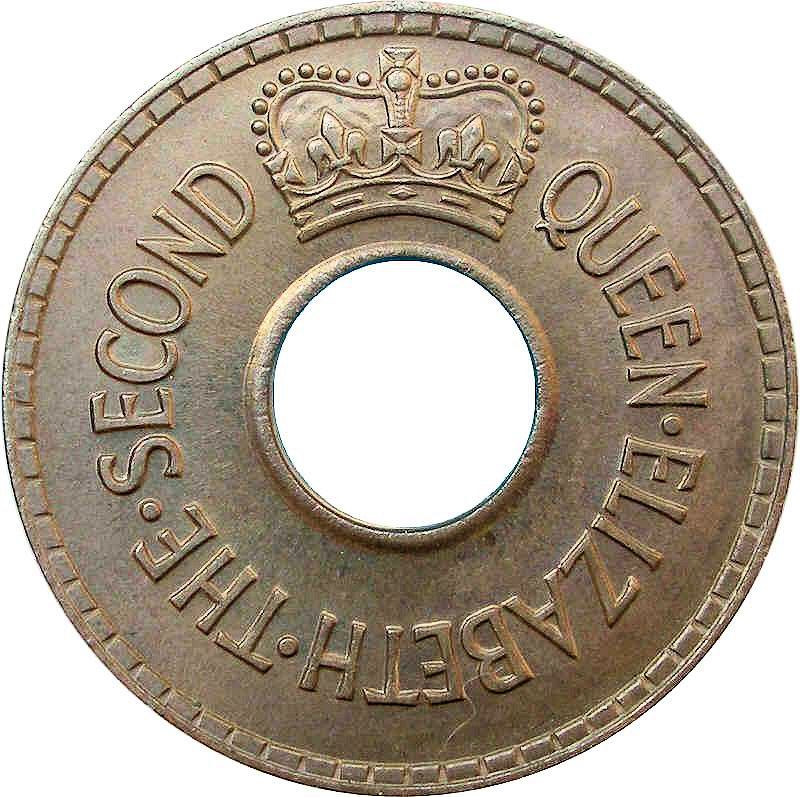 Fiji | 1/2 Penny Coin | Crown | Km:20 | 1954