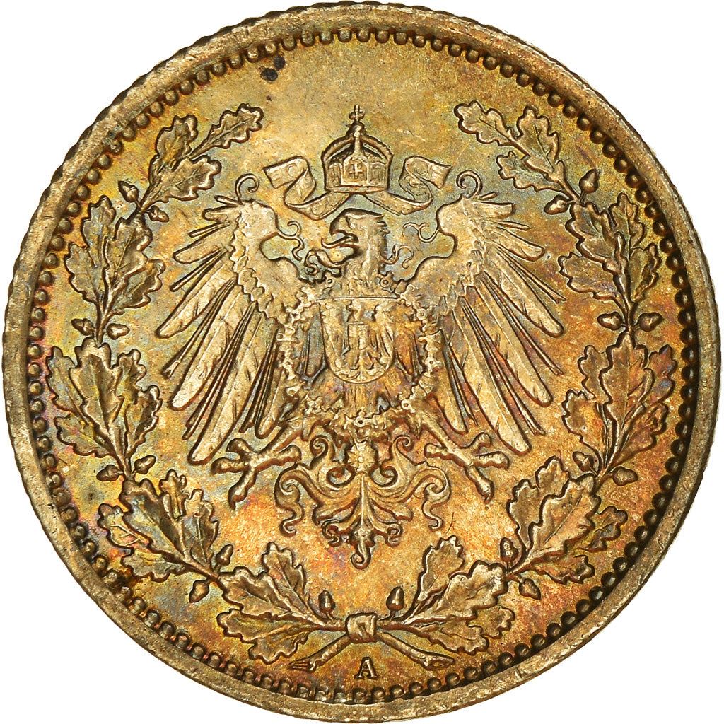 German Empire 1/2 Mark Coin | Deutsches Reich | Wilhelm II | Type 2 | KM17 | 1905 - 1919
