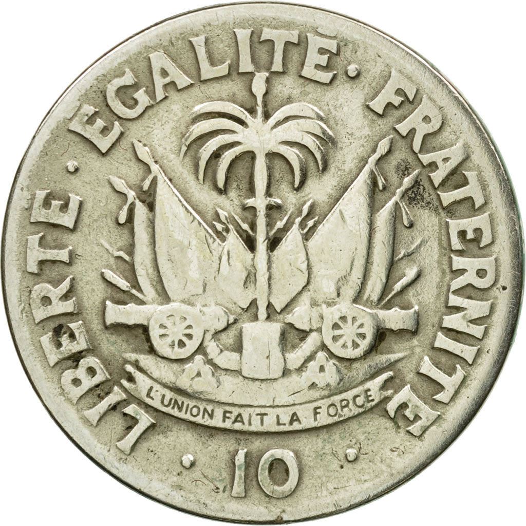 Haiti | 10 Centimes Coin | Francois Duvalier | Cannon | Km:63 | 1958 - 1970
