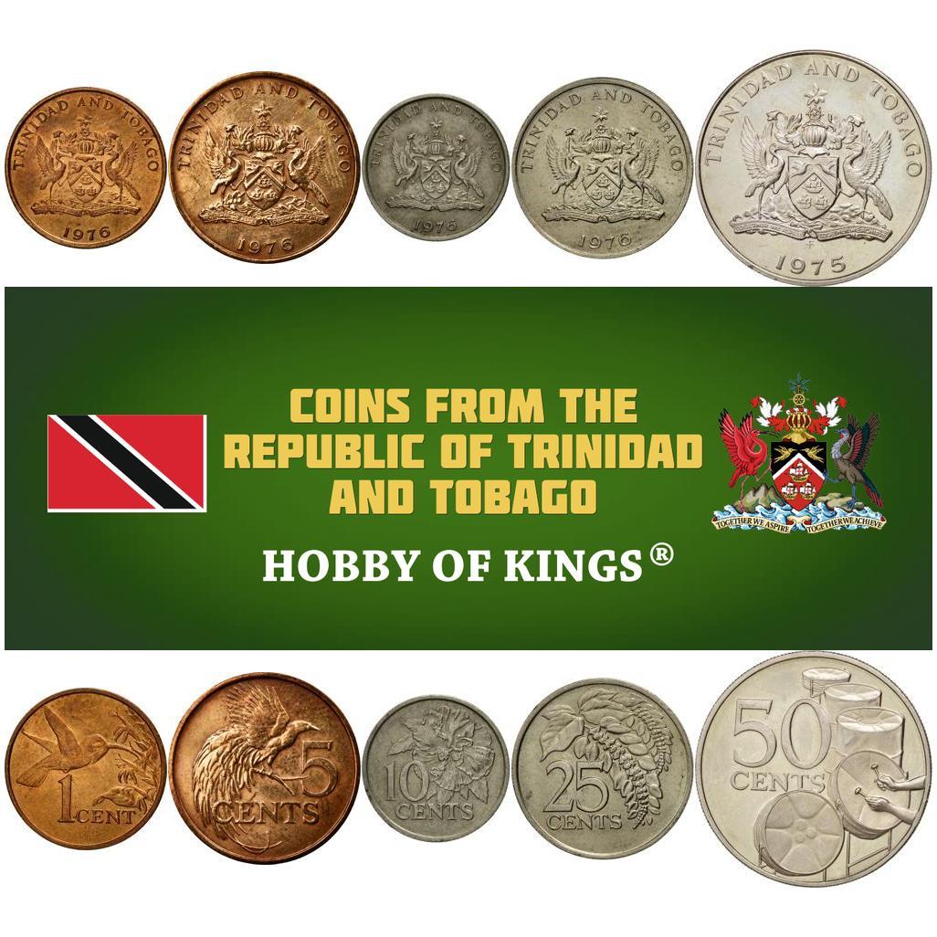 Trinidad and Tobago | 5 Coin Set | 1 5 10 25 50 Cents | 1973 - 1976