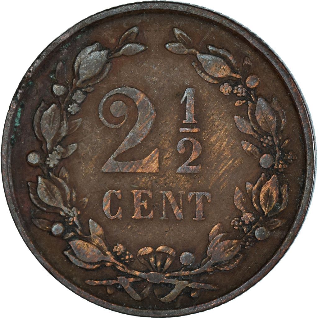 Nederlandene | 2,5 Cents Mønt | Løve | Km:108 | 1877 - 1898