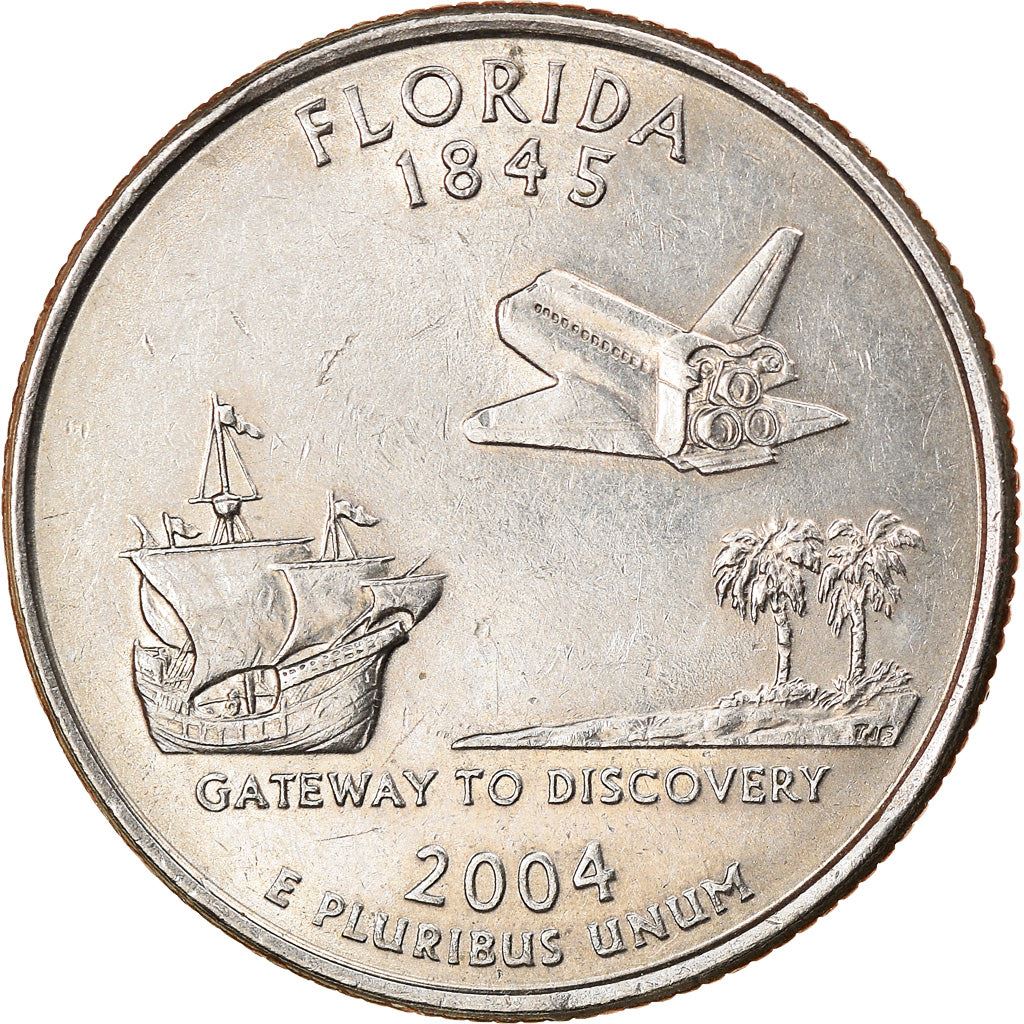 United States | 1/4 Dollar Coin | Florida | Km:356 | 2004