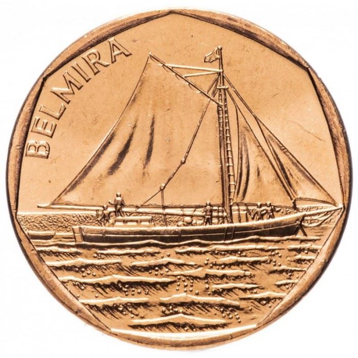 Cape Verde 5 Escudos Coin | Sailing Boat Belmira | Sea | KM36 | 1994