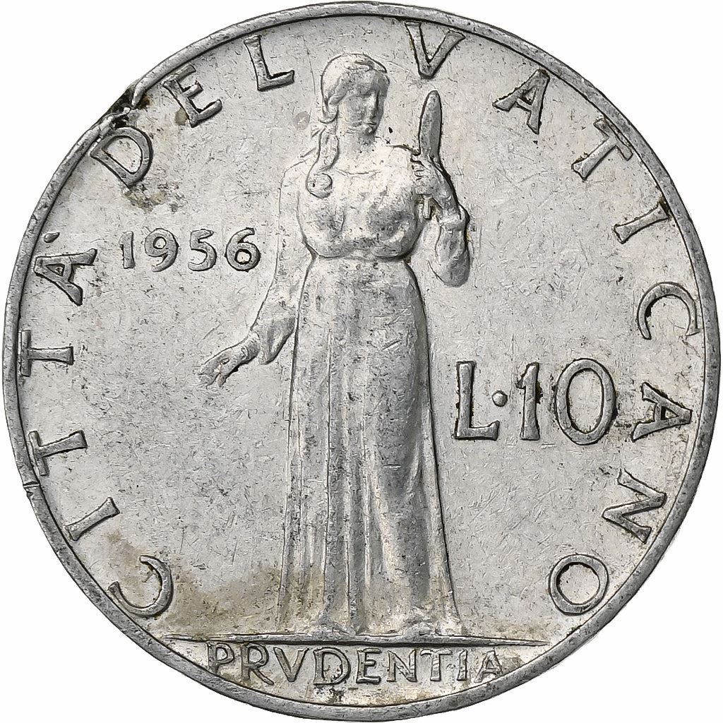 Vatican City | 10 Lire Coin | Pius XII | Km:52 | 1951 - 1958