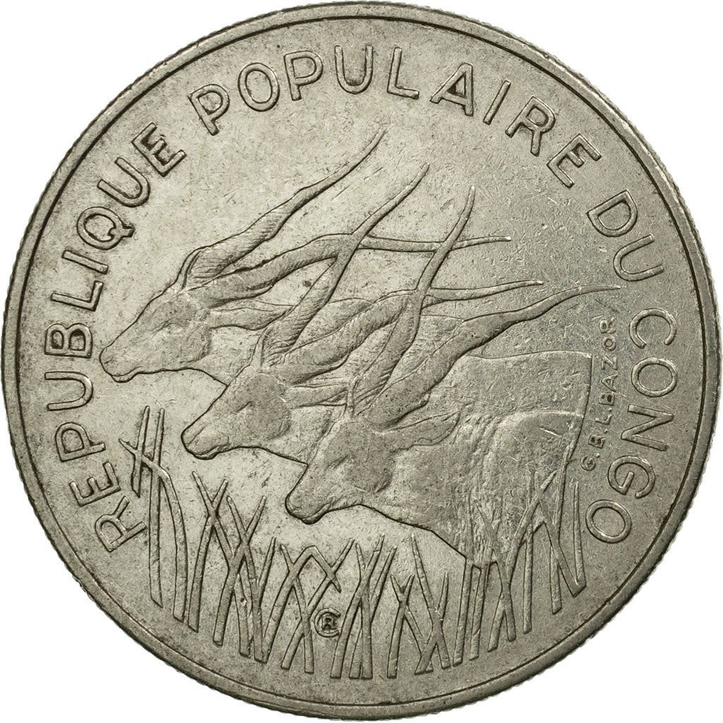 Republic of The Congo | 100 Francs Cfa Coin | Giant Elands | Km:1 | 1971 - 1972