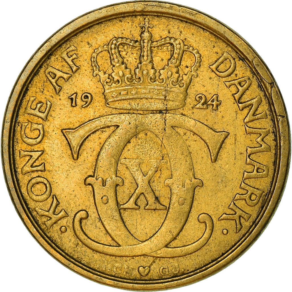 Denmark | 1/2 Krone Coin | Monogram | KM:831 | 1924 - 1940