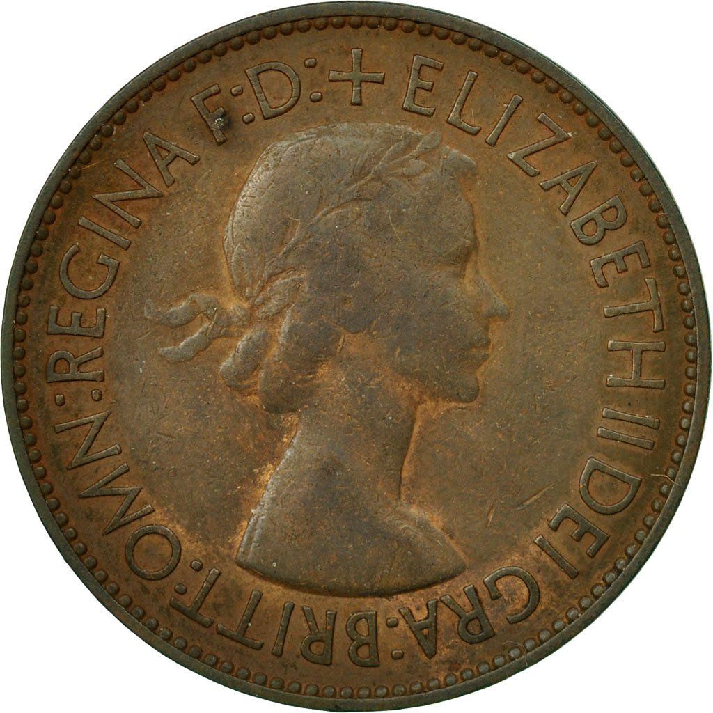 United Kingdom | 1 Penny Coin | Britannia | KM:883 | 1953