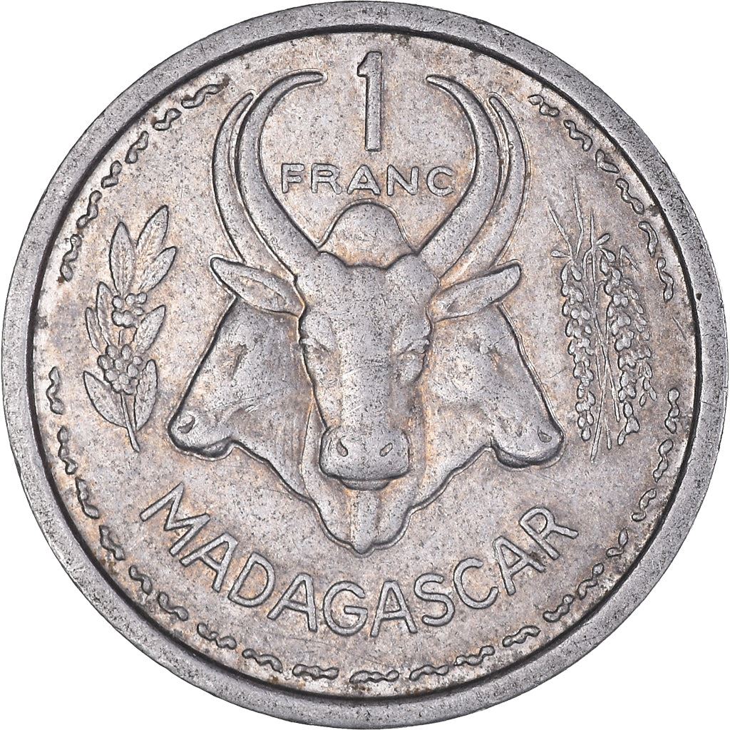 Madagascar | 1 Franc Coin | Marianne | Zebu | Km:3 | 1948 - 1958