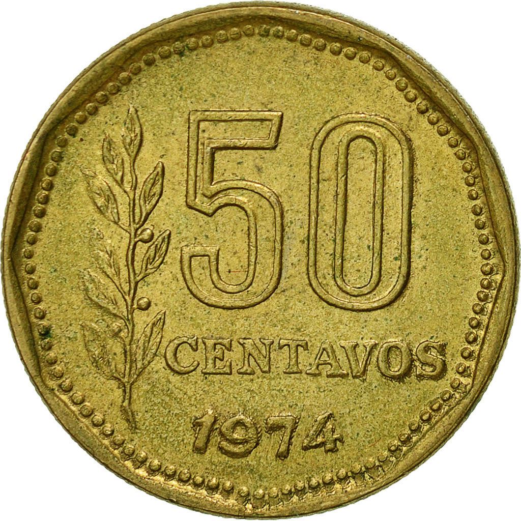 Moneta Argentina 50 Centavos | Oudine | Cappello frigio | KM68 | 1970 - 1976
