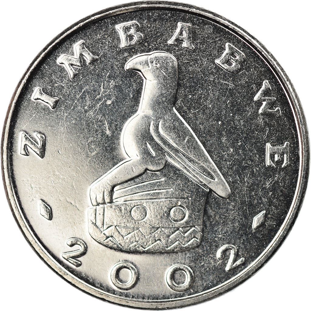 Zimbabwe | 50 Cents Coin | Radiant sun rising | Km:5A | 2001 - 2003