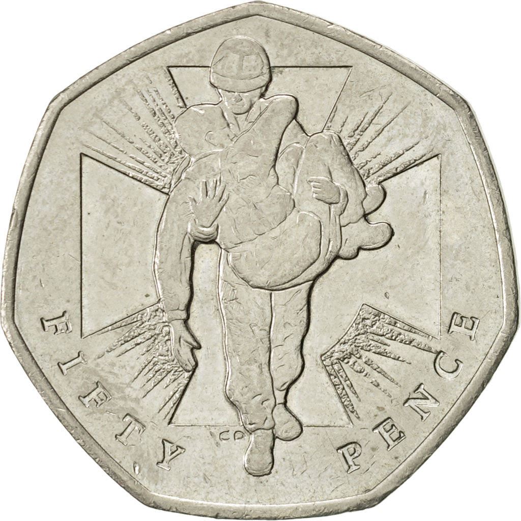 Storbritannien | 50 Pence Mynt | Elizabeth II | 4:e porträttet | Victoria Cross | Soldat | 2006 - 2009