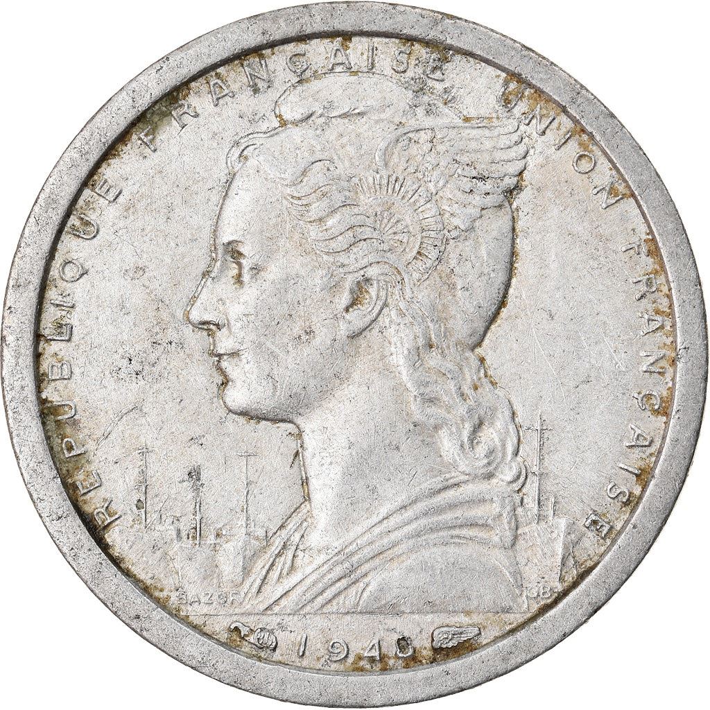 Madagascar | 1 Franc Coin | Marianne | Zebu | Km:3 | 1948 - 1958