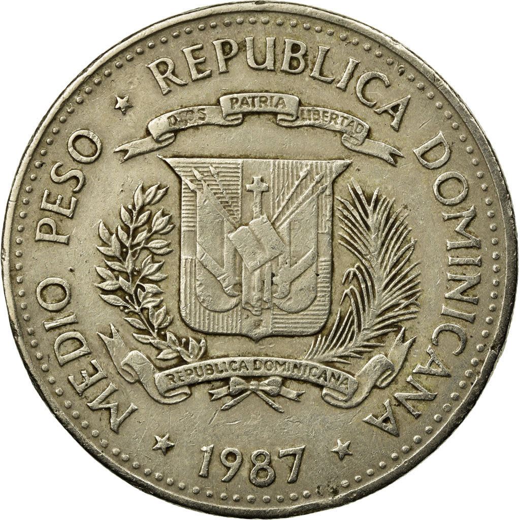 Dominican Republic 1/2 Peso Coin | Benigno Filomeno de Rojas | Ulises Francisco Espaillat | Pedro Francisco Bono | KM62 | 1983 - 1987