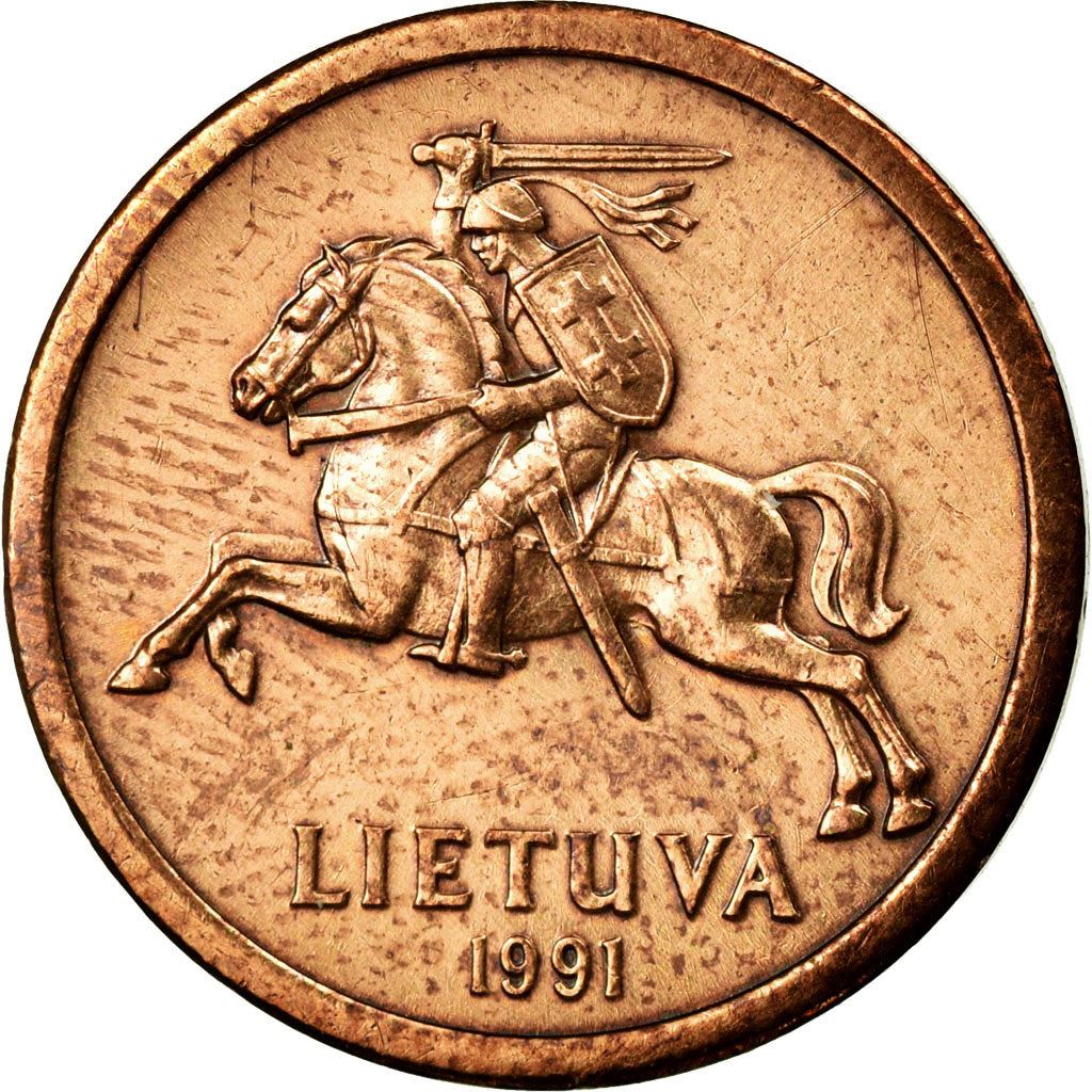 Lithuania Coin Lithuanian 10 Centų | Vytis | Knight | Horse | KM88 | 1991