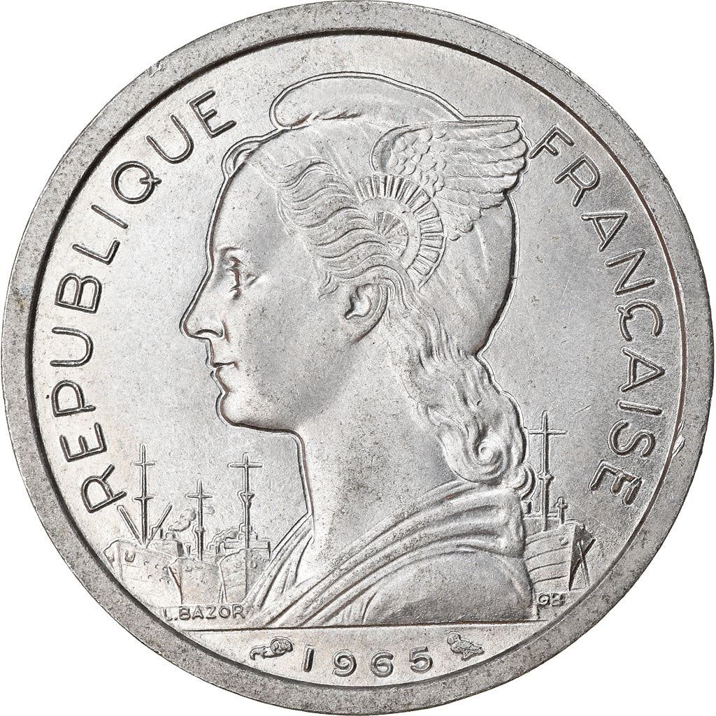 French Somaliland | 2 Francs Coin | Marianne | Waterbuck | Km:9 | 1959 - 1965