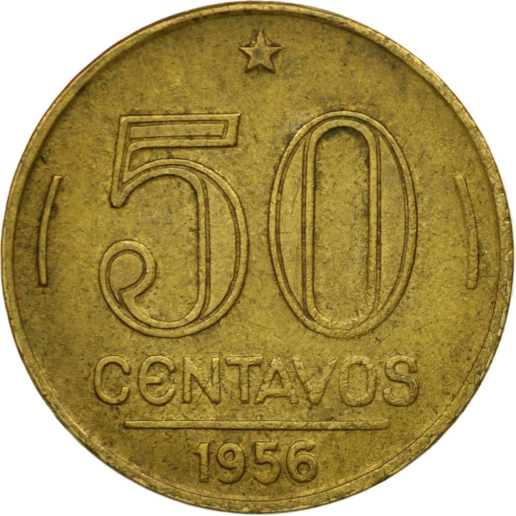 Brazil | 50 Centavos Coin | Eurico Gaspar Dutra | Km:563 | 1948 - 1956