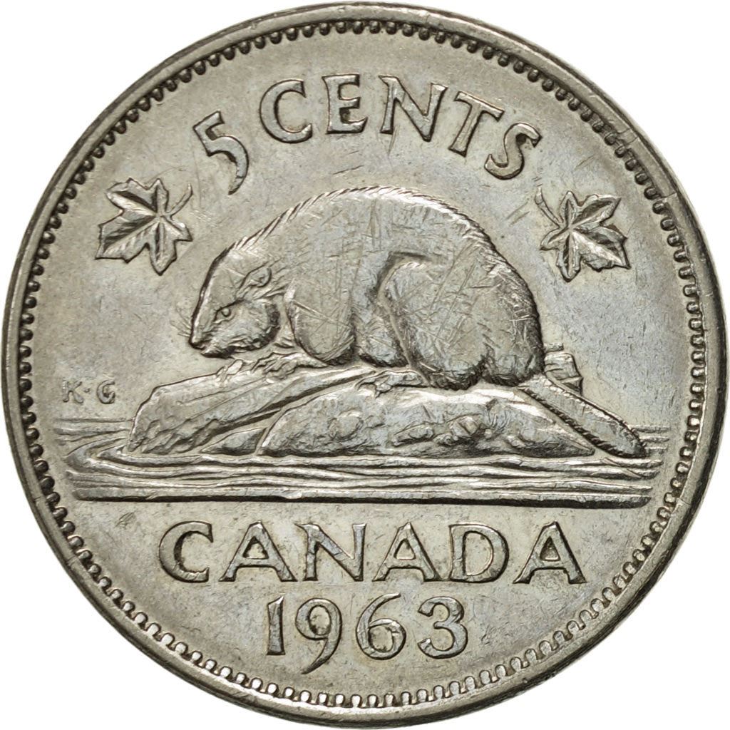 Canada | 5 Cents Coin | Nickel | 1st portrait; round | KM:57 | 1963-1964
