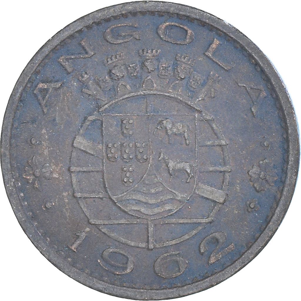Angola | 20 Centavos Coin | Elephant | Horse | Shield | Km:78 | 1962