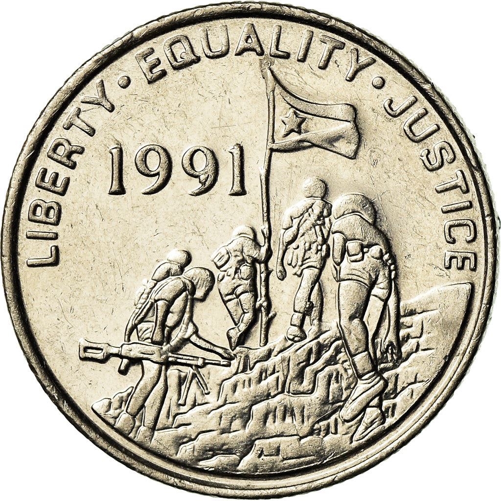 Eritrea | Moneta da 100 centesimi | Elefante | Soldati | Bandiera | Km:48 | 1997