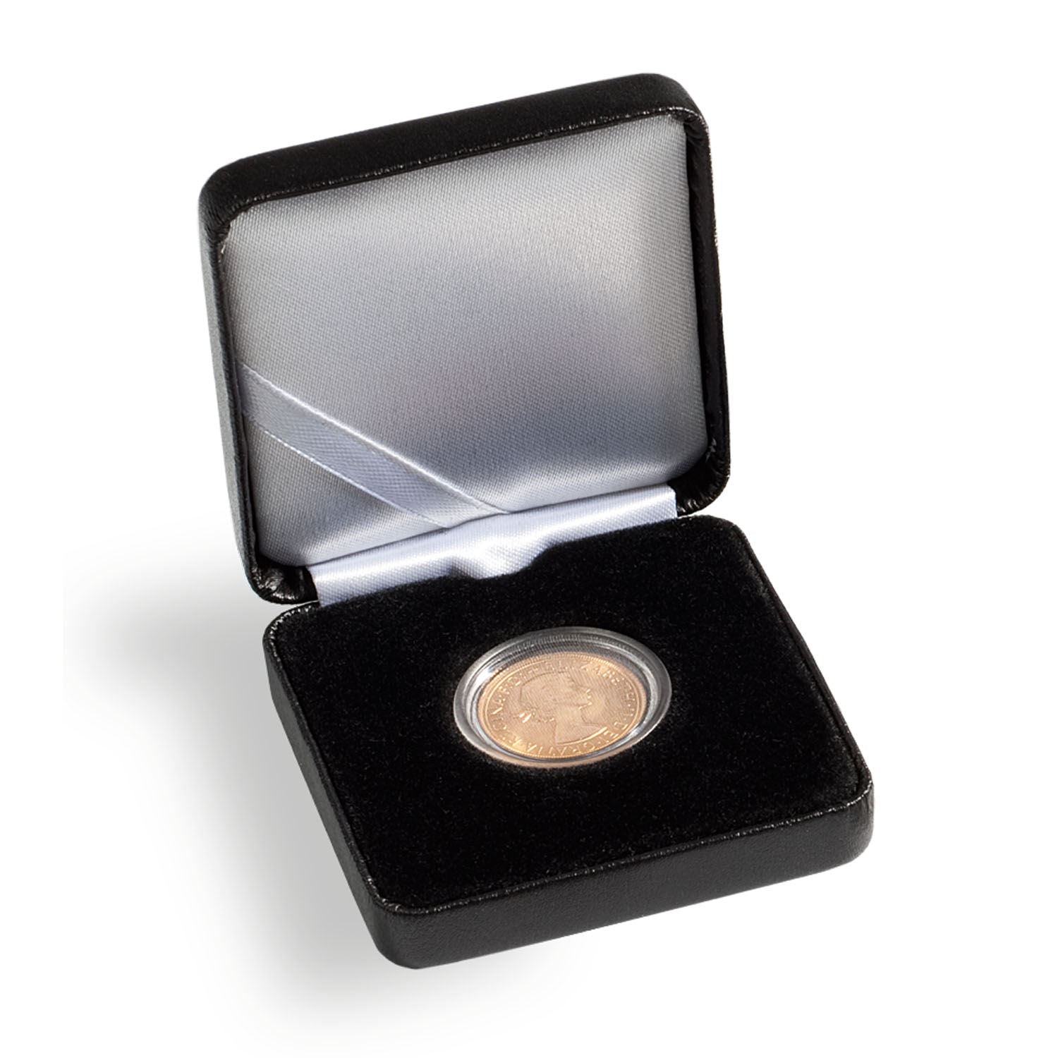 NOBILE Single Coin Box | Box for Presenting Coins in Round GRIPS Capsules | Different Compartment Sizes