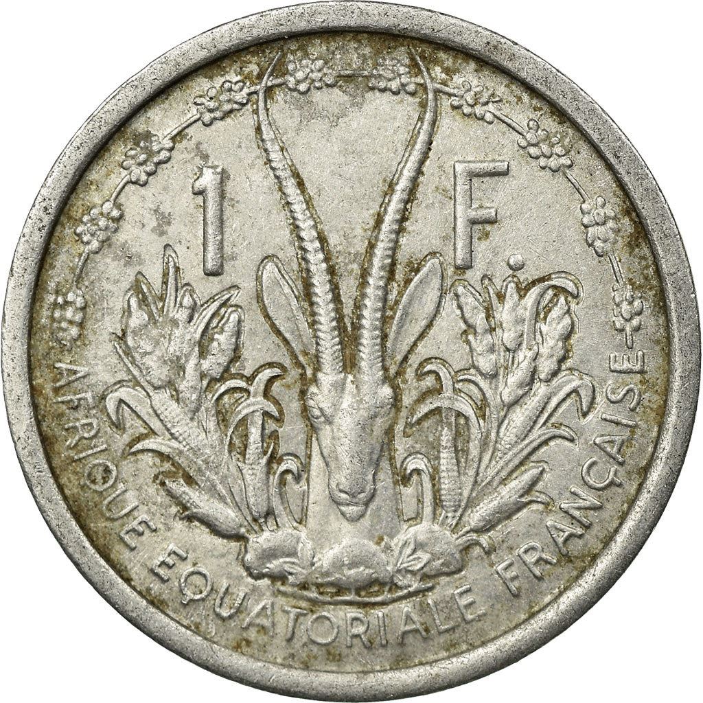 French West Africa | 1 Franc Coin | Marianne | Gazelle | Maize | Km:3 | 1948 - 1955
