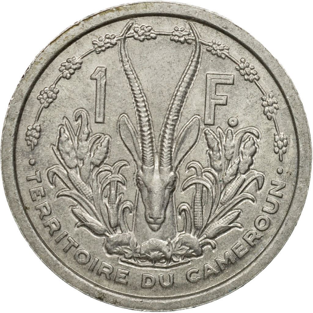 French Cameroon | 1 Franc Coin | Liberty | Phrygian cap | Gazelle | Ships | Km:8 | 1948