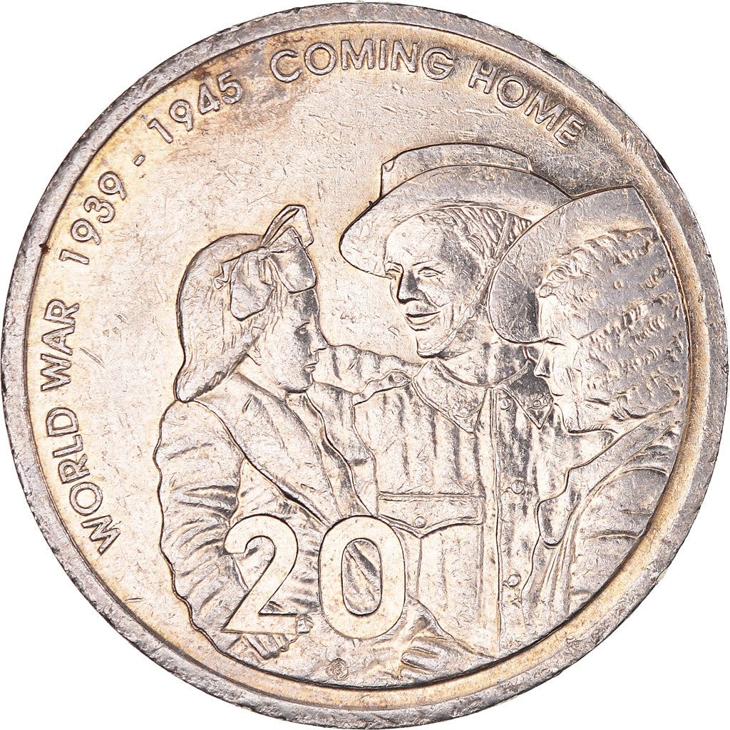 Australia | 20 Cents Coin | Anniversary of World War II | Km:745 | 2005