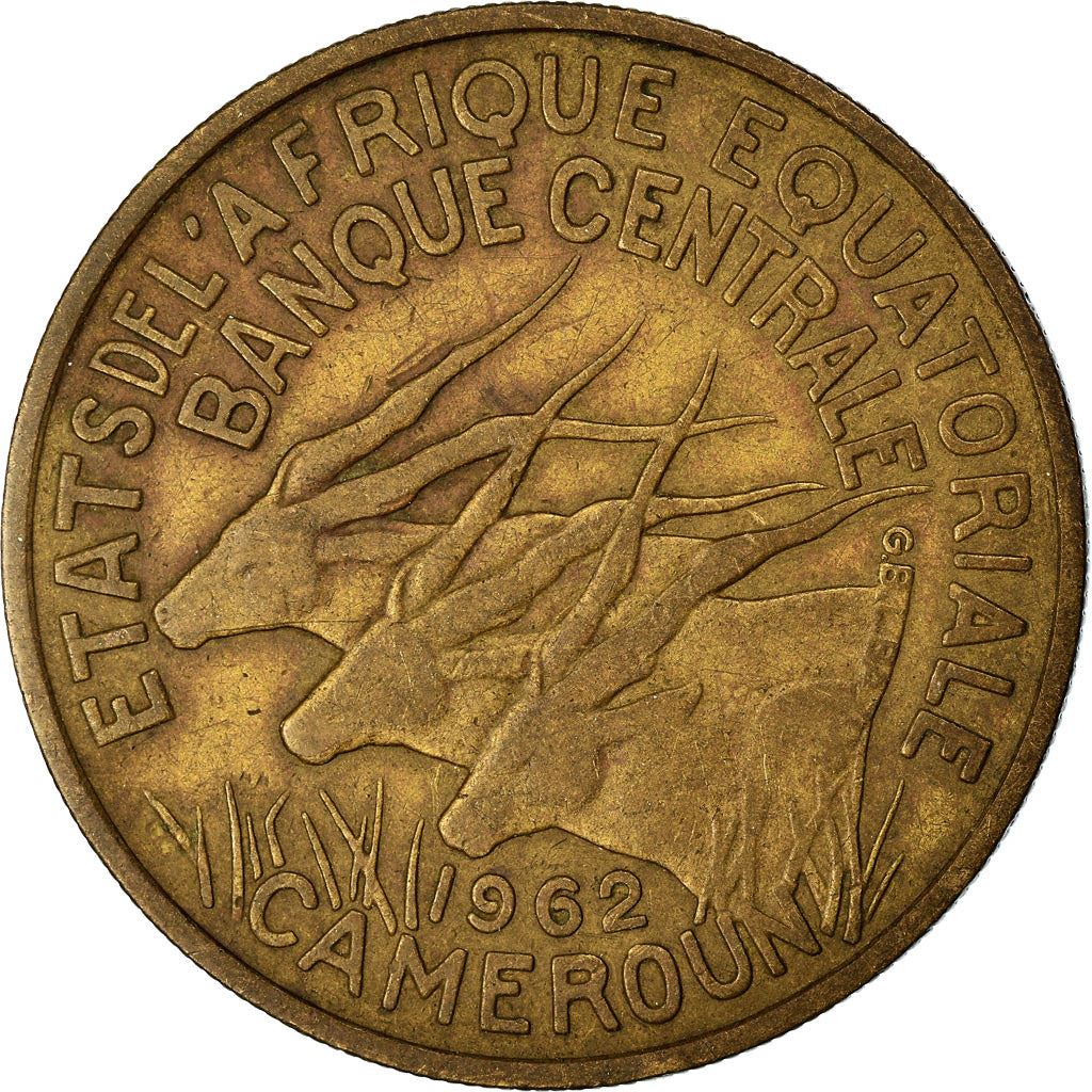 Central African States | 25 Francs Cfa Coin | Antelope | Crops | Km:4 | 1962