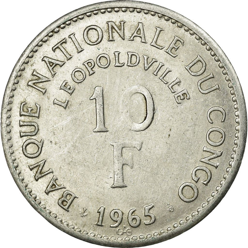 Congo-Leopoldville | 10 Francs Coin | Lion | Km:1 | 1965