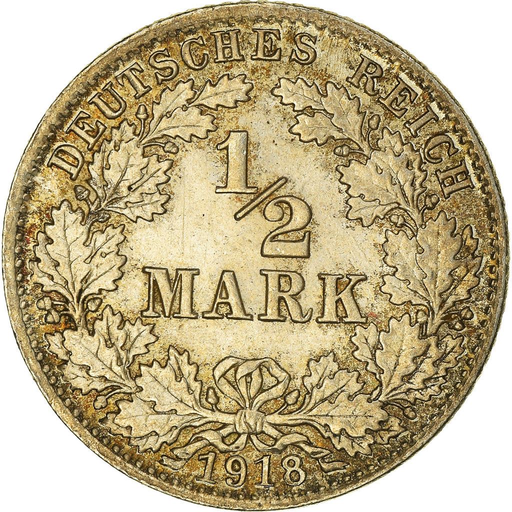 German Empire 1/2 Mark Coin | Deutsches Reich | Wilhelm II | Type 2 | KM17 | 1905 - 1919