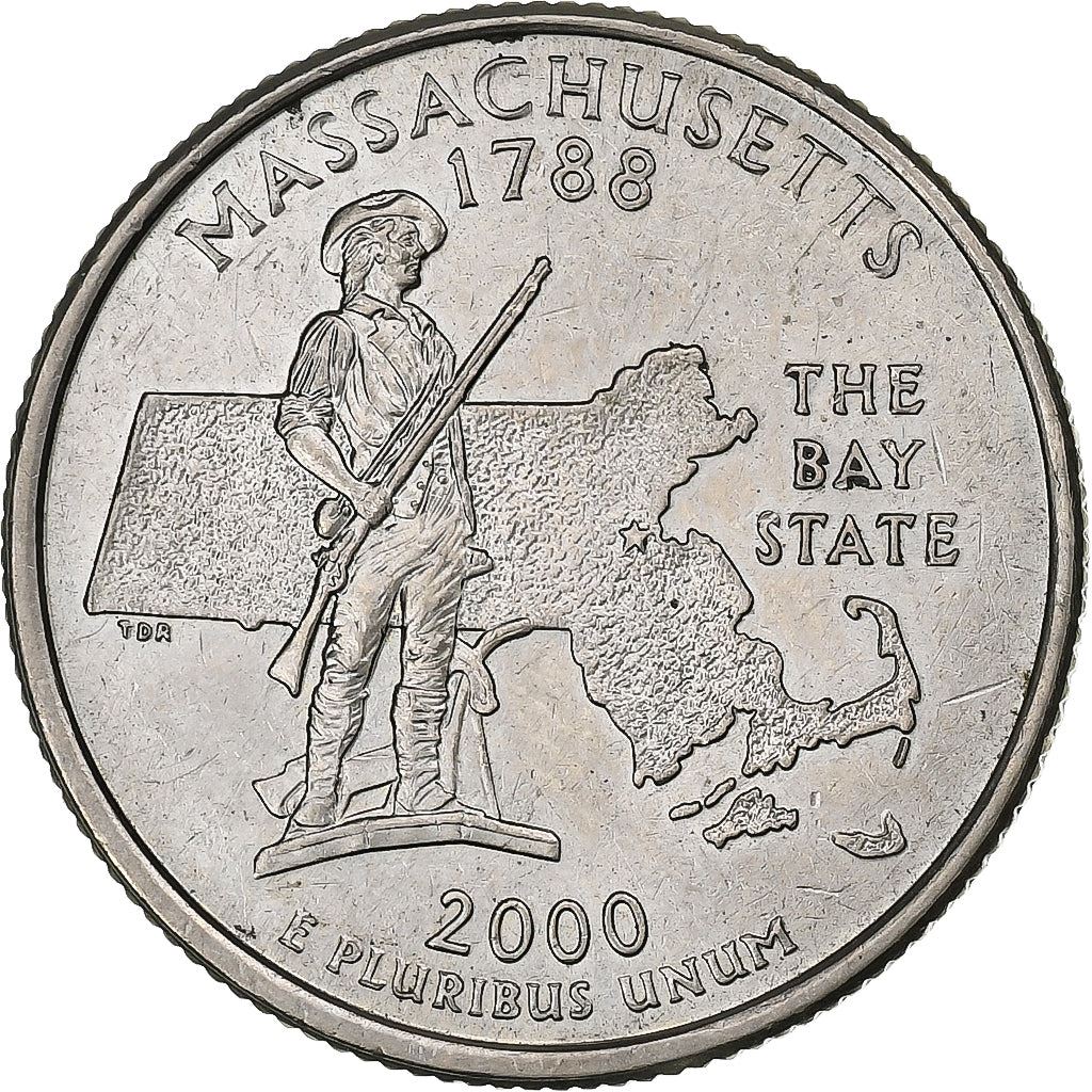 United States | 1/4 Dollar Coin | Massachusetts | Km:305 | 2000