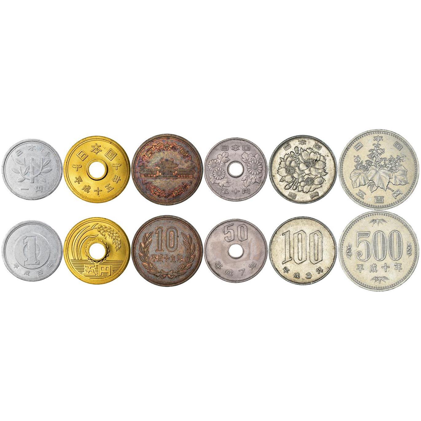 Japan | 6 Coin Set | 1 5 10 50 100 500 Yen | 1989 - 2019