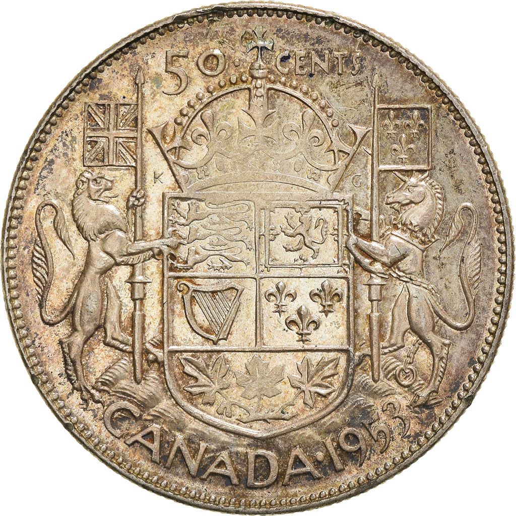 Canada 50 Cents Coin | Queen Elizabeth II | KM53 | 1953 - 1958