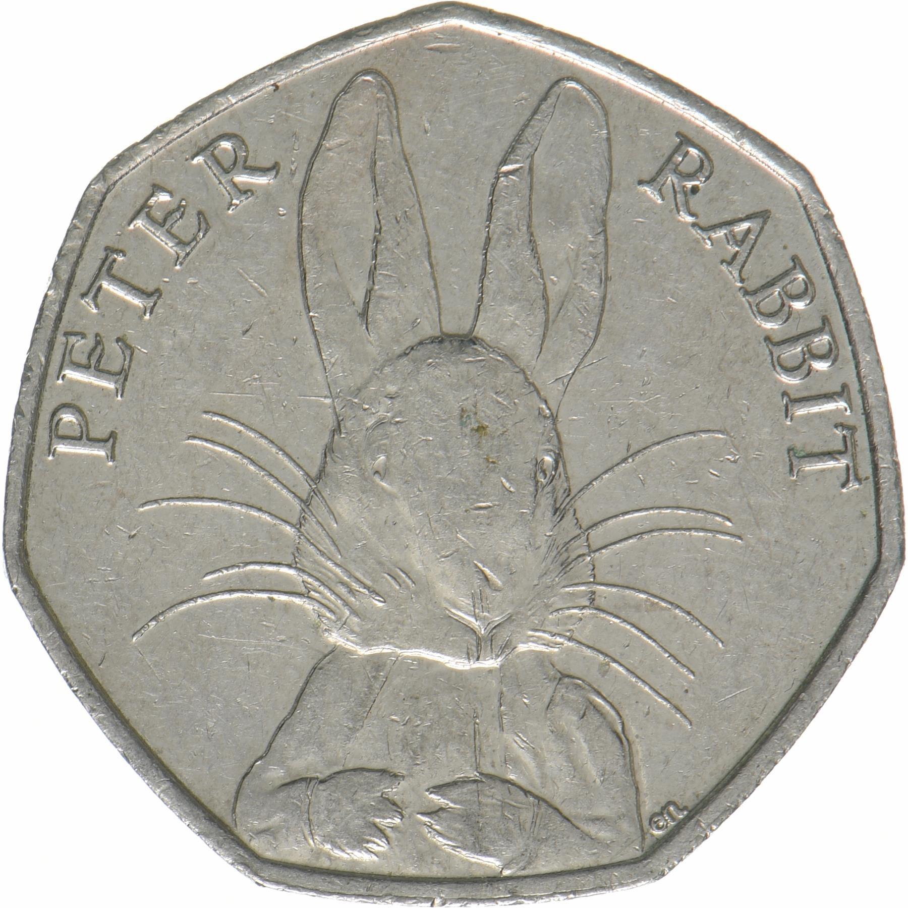 United Kingdom | 50 Pence Coin | Peter Rabbit | KM:1371 | 2016