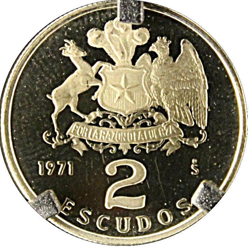 Chile 2 Escudos | KM198 | 1971 - 1972