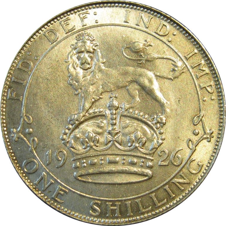 United Kingdom | 1 Shilling Coin | George V | KM:829 | 1926 - 1927