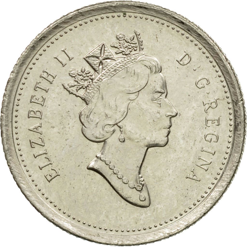 Canada | 10 Cents Coin | Nickel | 3rd portrait | KM:183 | 1990-2000