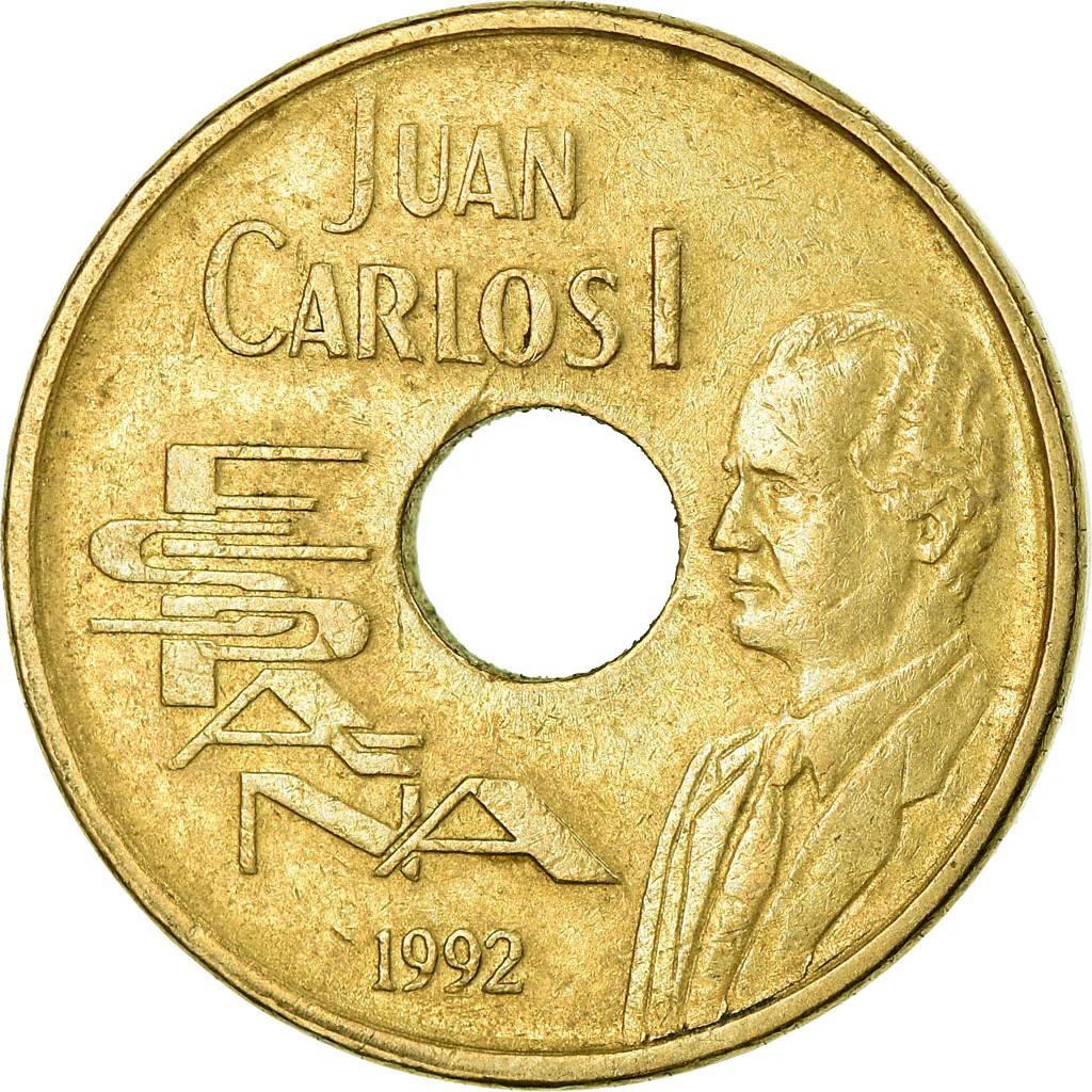 Spain 25 Pesetas - Juan Carlos I Giralda Coin KM904 1992 Painting